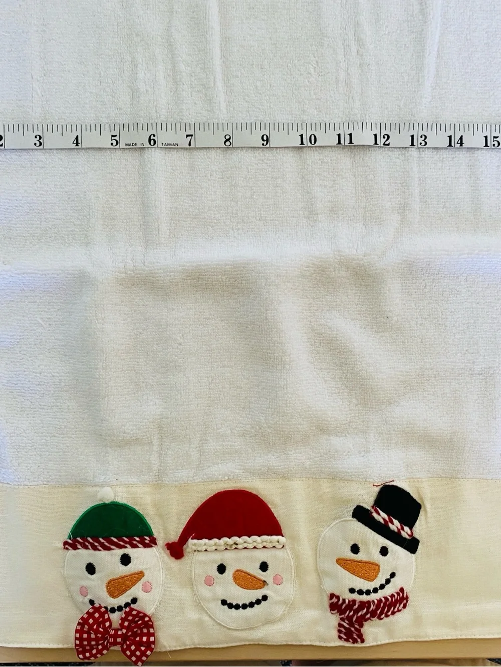 New Glitz Glimmer Snowman Christmas 100% Cotton Towels set of 2